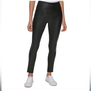 Calvin Klein Modern Essentials Black Pleather Pants - Womens Small